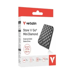 Ekstern SSD - Verbatim Store 'n' Go Mini Diamond USB-C 512GB - Sort
