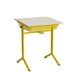 Elevbord Atlas 1128, 650x550mm, eg højtrykslaminat, gult stel