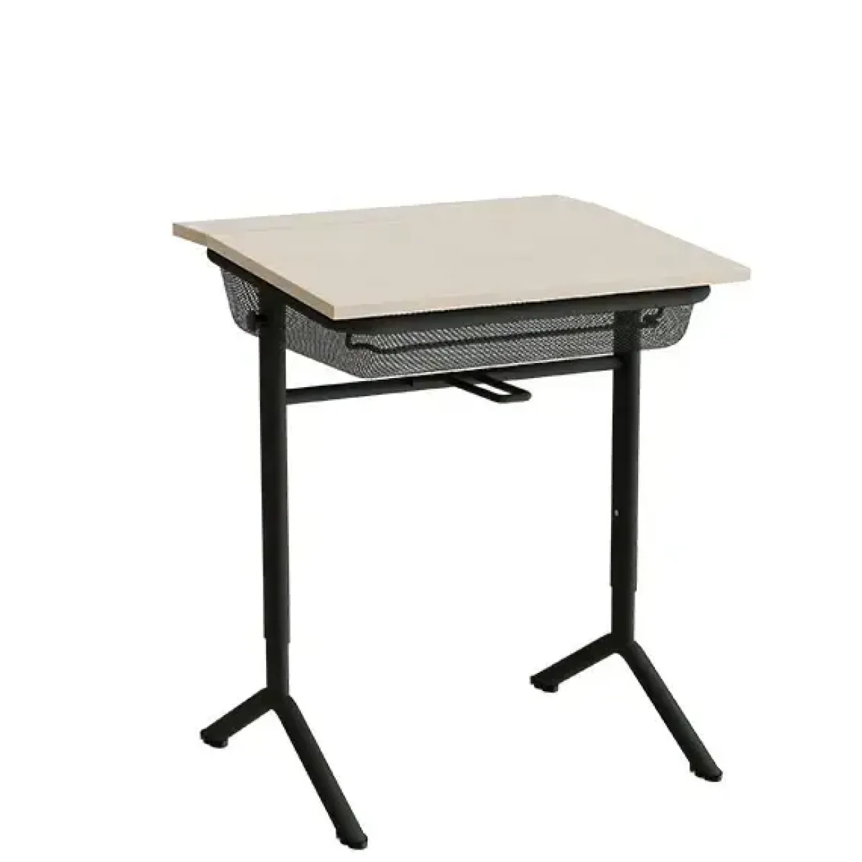 Elevbord Atlas 1128, 650x550mm, lyddæmpende eg højtrykslaminat, sortolivent stel