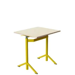 Elevbord Atlas 1132, 700x600mm, lyddæmpende eg højtrykslaminat, gult stel