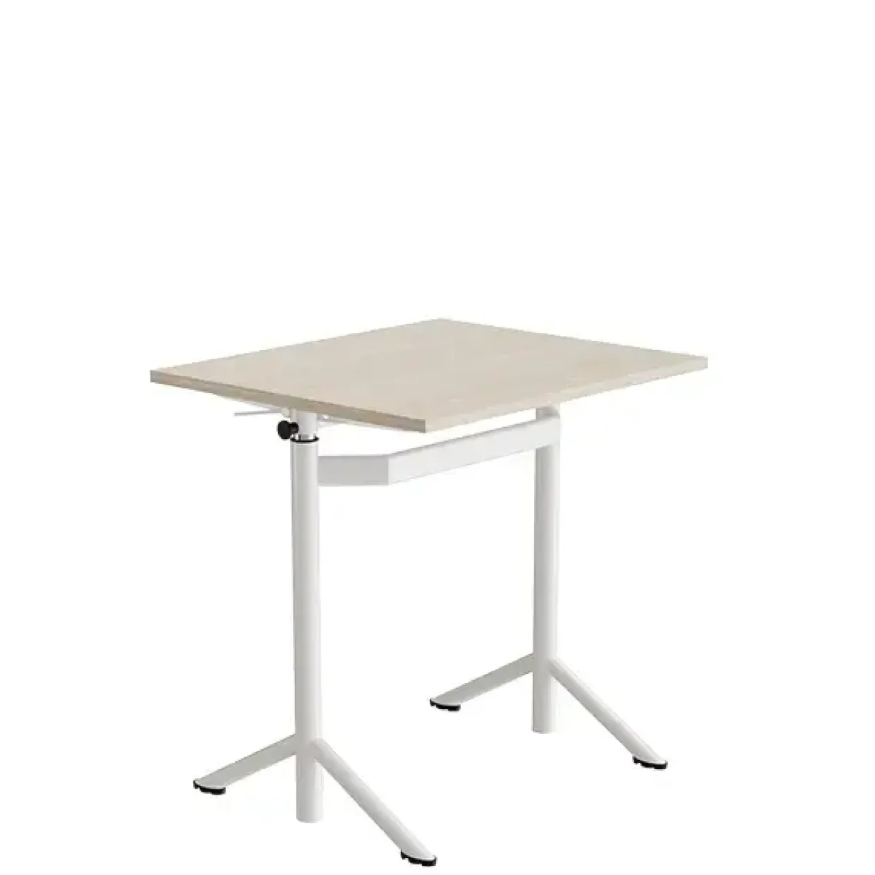 Elevbord Atlas 1132, 700x600mm, lyddæmpende eg højtrykslaminat, hvidt stel
