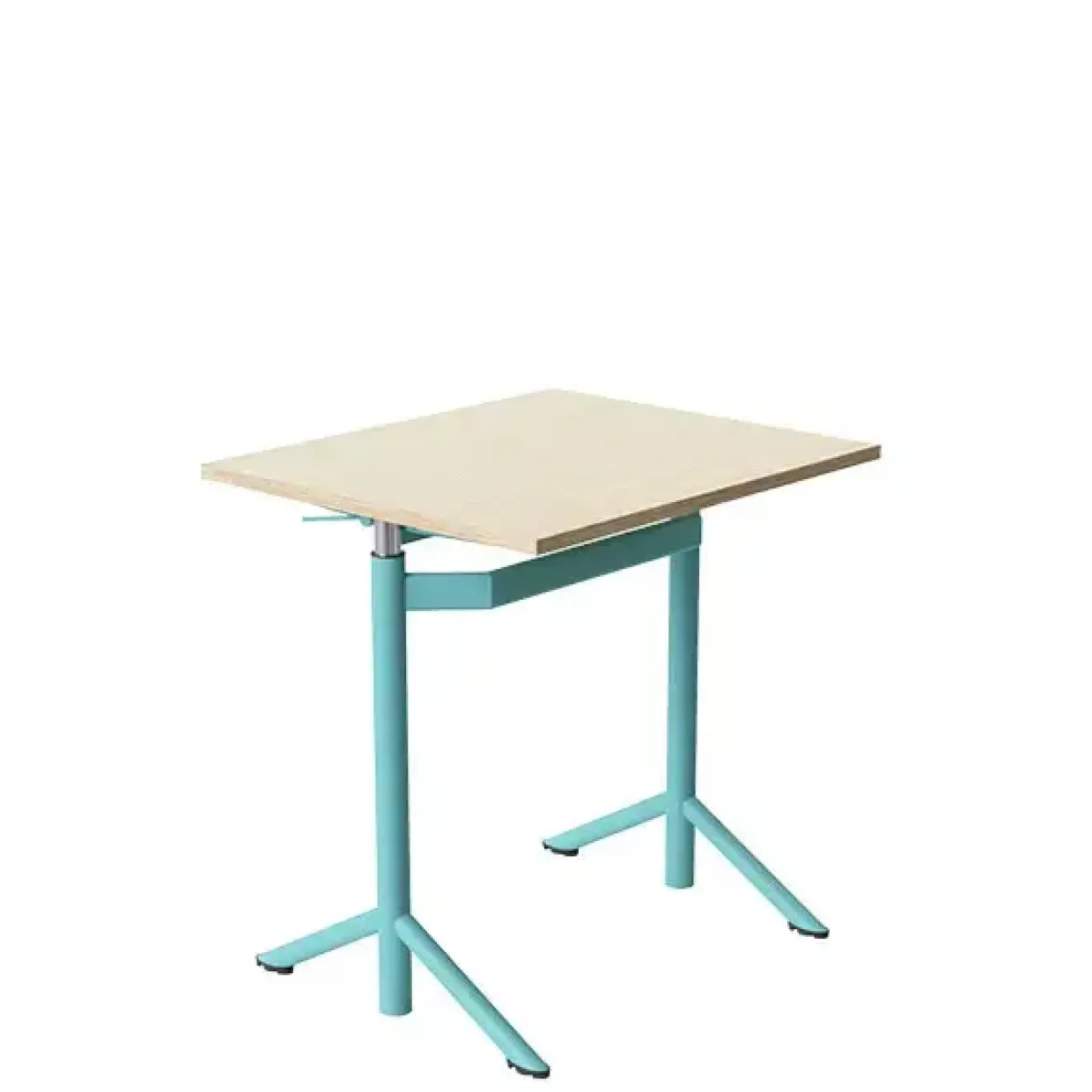 Elevbord Atlas 1132, 700x600mm, lyddæmpende eg højtrykslaminat, turkis stel