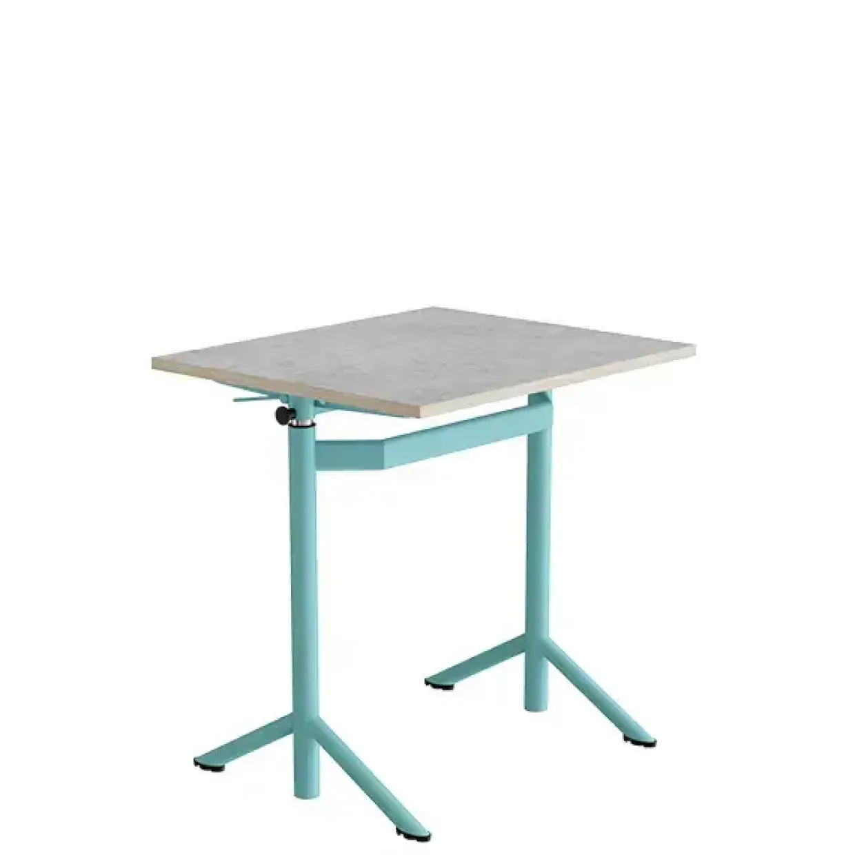 Elevbord Atlas 1132, 700x600mm, lys grå linoleum, turkis stel