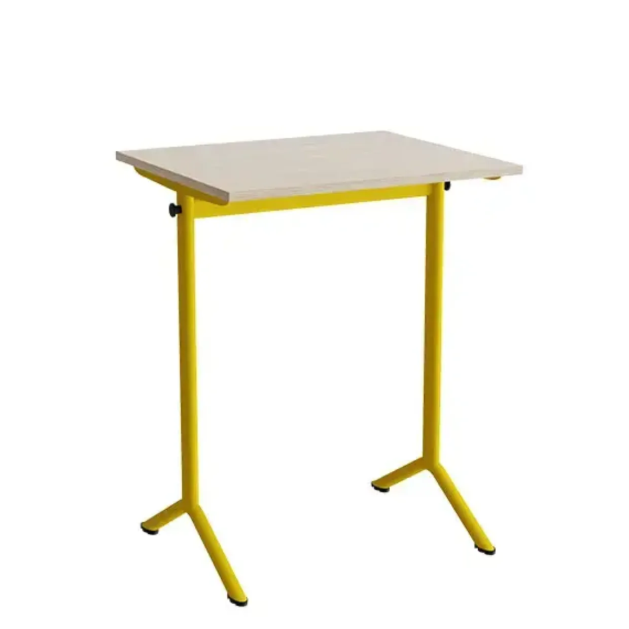 Elevbord - Atlas 1130 - 700x600x900 mm - Eg laminat - Gult stel