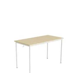 Elevbord 166 L1200xB600xH720 mm, lyddæmpende birke laminat, hvidt understel