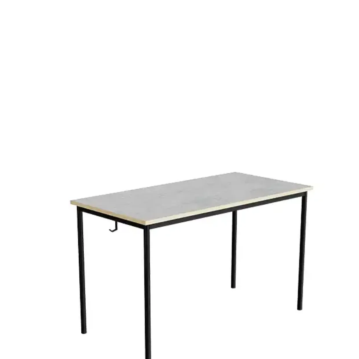Elevbord 166 L1200xB600xH720 mm, lys grå, lyddæmpende linoleum, sort understel