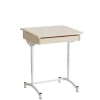 Elevbord, stilbar 128, birk laminat, hvidt stel