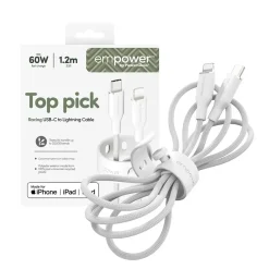 Empower by PanzerGlass Racing 60W USB-C to Lightning Cable 1.2M SilverWhite