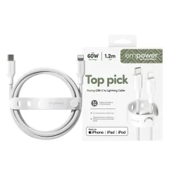 Empower by PanzerGlass Racing 60W USB-C to Lightning Cable 1.2M SilverWhite
