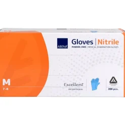 Engangshandske antimikrobiel, ABENA Excellent, M, blå, nitril, pudderfri - 200 stk
