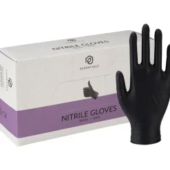 Engangshandske - Essentialz XL - sort nitril pudderfri - 500 stk