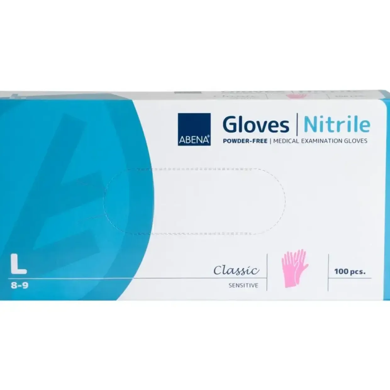 Engangshandsker - ABENA Classic Sensitive L - Pink Nitril - Pudderfri - 100 stk