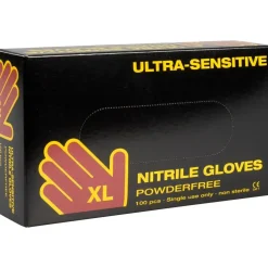 Engangshandsker, Boisen Safety Ultra Sensitive, XL, sort, nitril, pudderfri - 100 stk