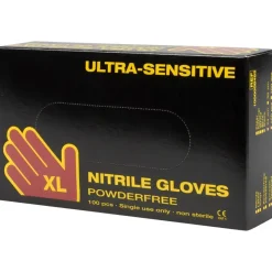 Engangshandsker, Boisen Safety Ultra Sensitive, XL, sort, nitril, pudderfri - 100 stk