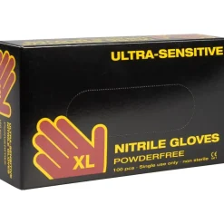 Engangshandsker, Boisen Safety Ultra Sensitive, XL, sort, nitril, pudderfri - 100 stk