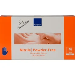 Engangshandsker, Ultra sensitive, Pudderfri, Str. M, Nitril, Blå, Abena - 100 stk