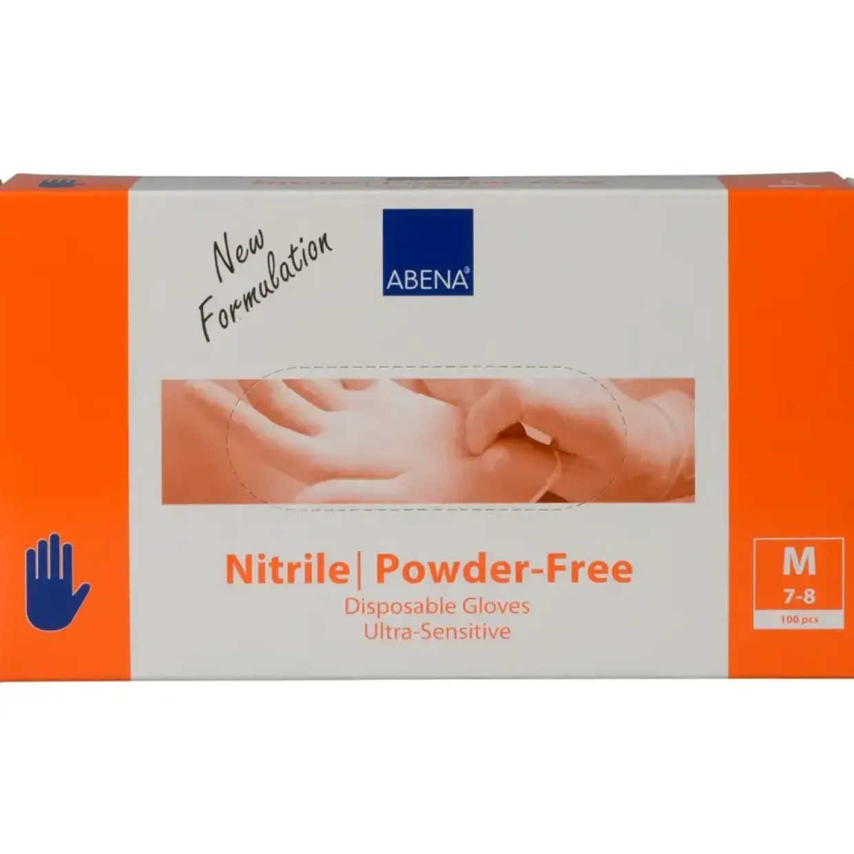 Engangshandsker, Ultra sensitive, Pudderfri, Str. M, Nitril, Blå, Abena - 100 stk