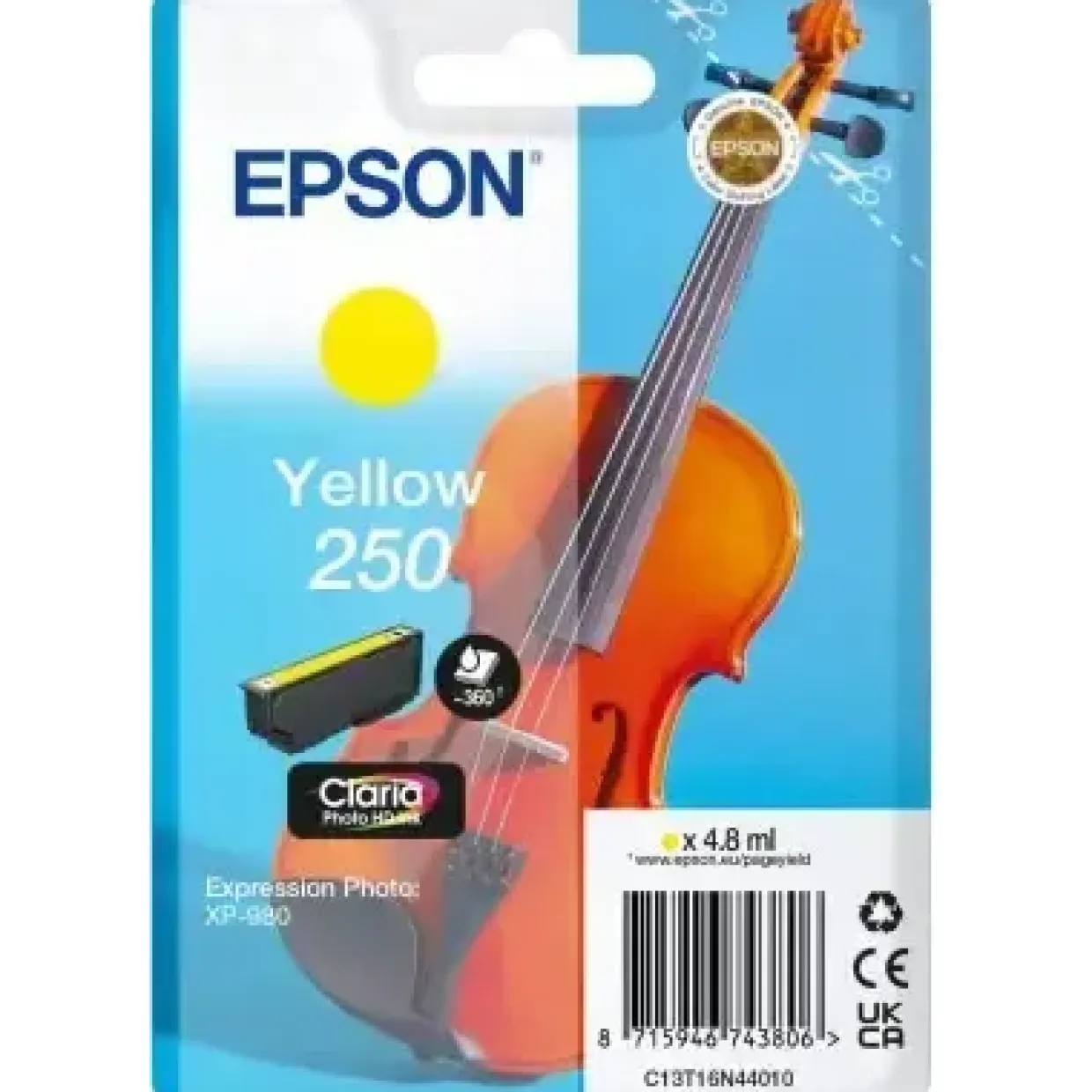 Epson Blækpatron Singlepack Yellow 250 ink