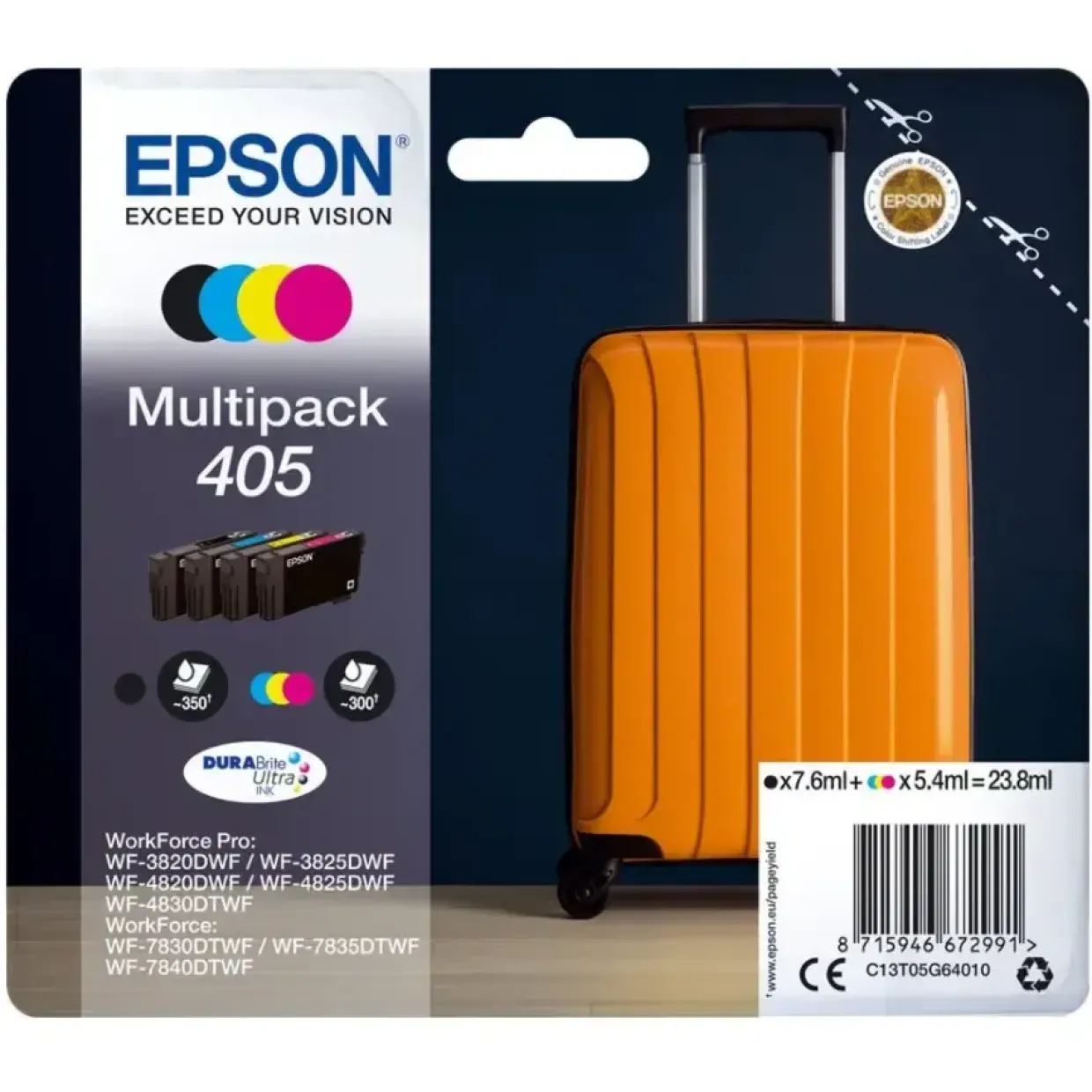 Epson T405, Blækpatron, Farver, Sampak