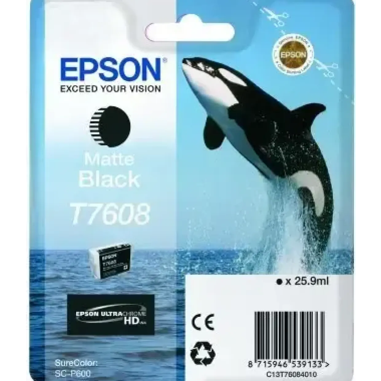 Epson T7608 - Blækpatron - Mat Sort