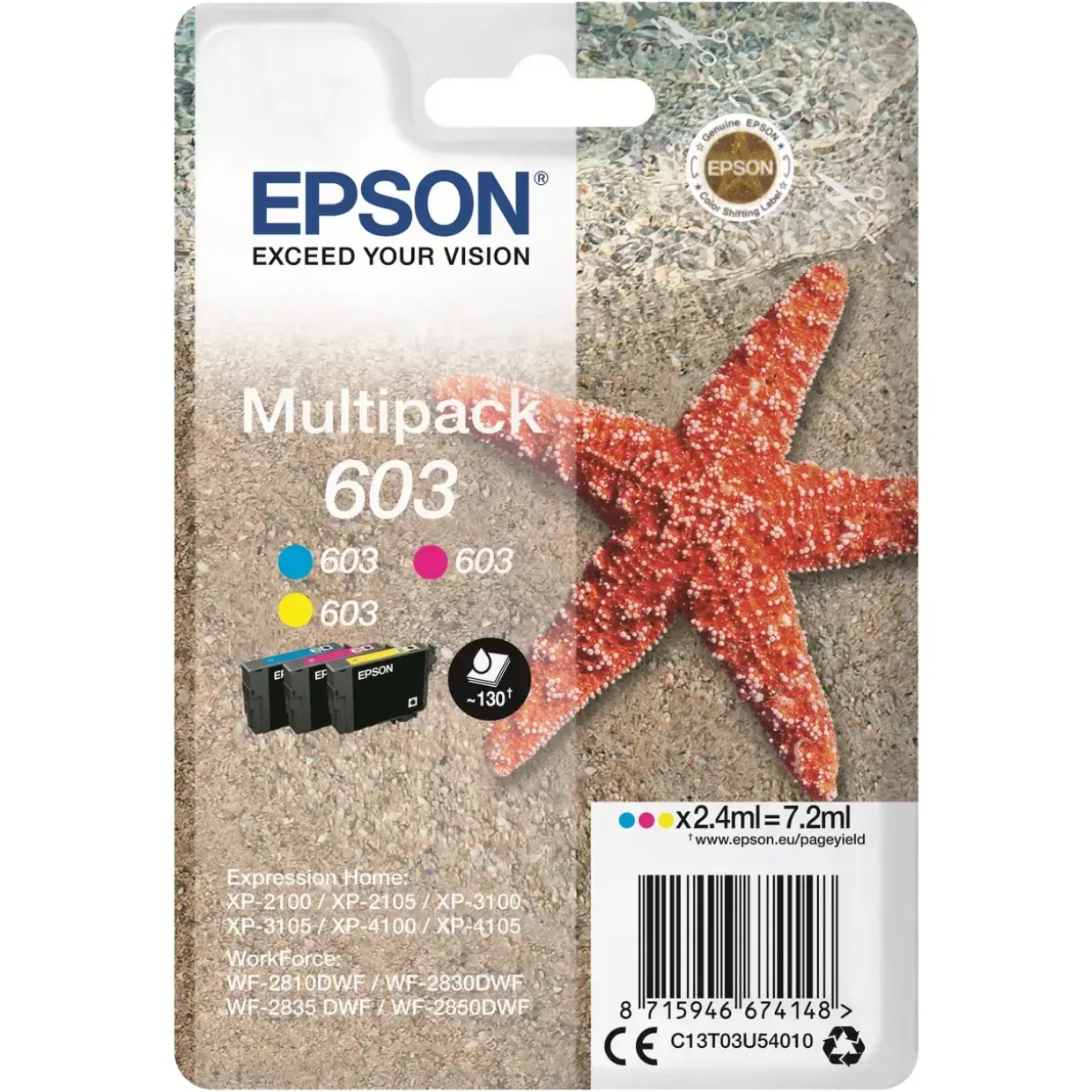 Epson T03U 603, Bækpatron, Sampak med 3 farver