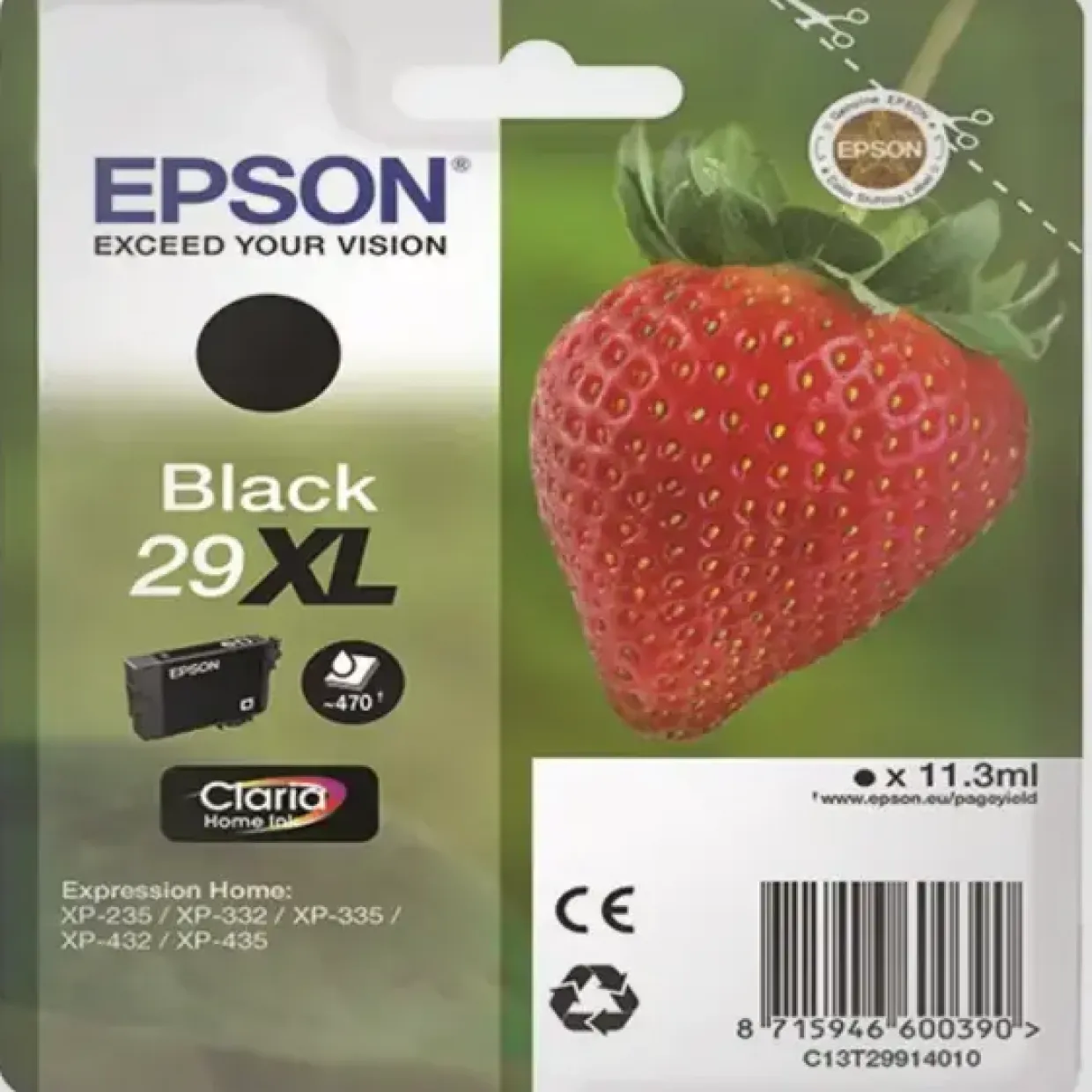 Epson 29 XL, Blækpatron, Sort, 11,3 ml