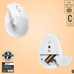 Ergonomisk mus - Logitech Lift for Mac - vertikal - Off-White