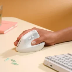 Ergonomisk mus - Logitech Lift for Mac - vertikal - Off-White