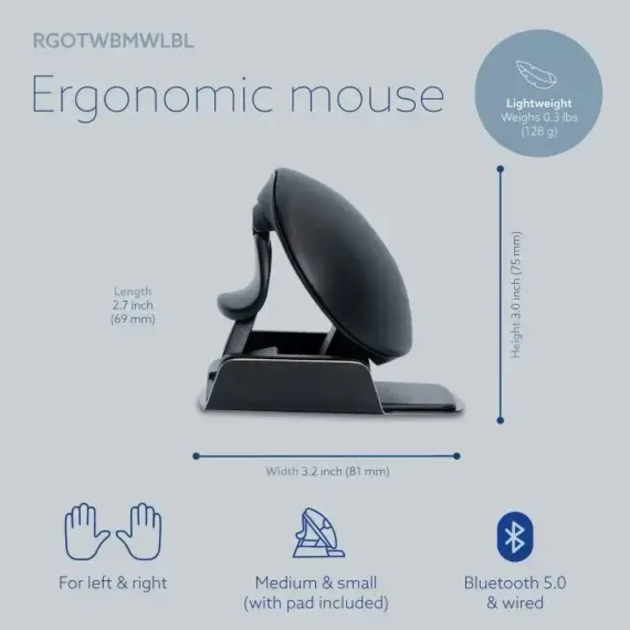 Ergonomisk mus R-Go Twister Ambidextrous Mouse