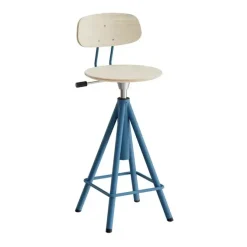 Ergonomitaburet - Atlas 2119R - Hvidpigmenteret eg - Sortoliven stel