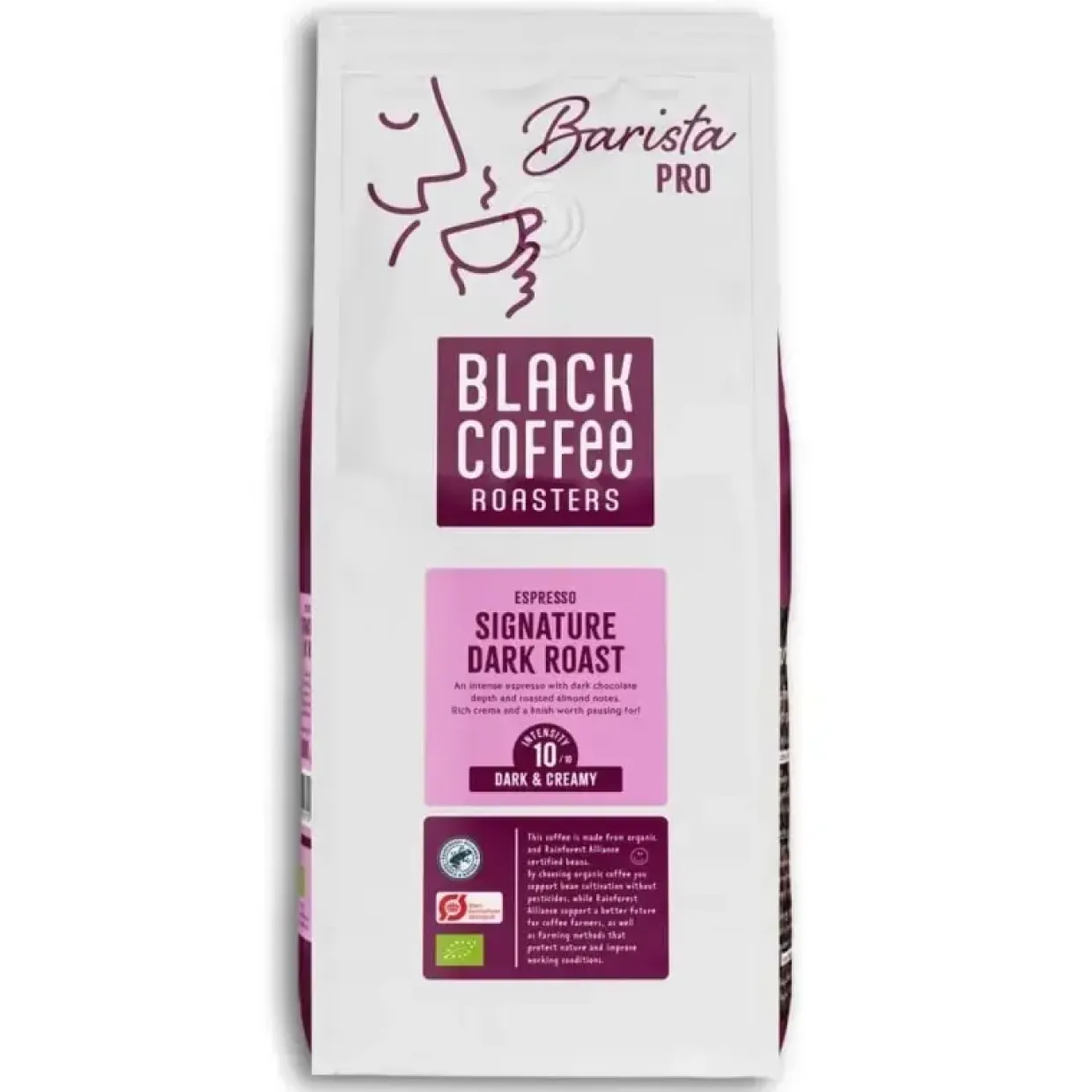 Espresso Black Coffee Signature Dark Roast hele bønner 1kg/ps - 6 stk