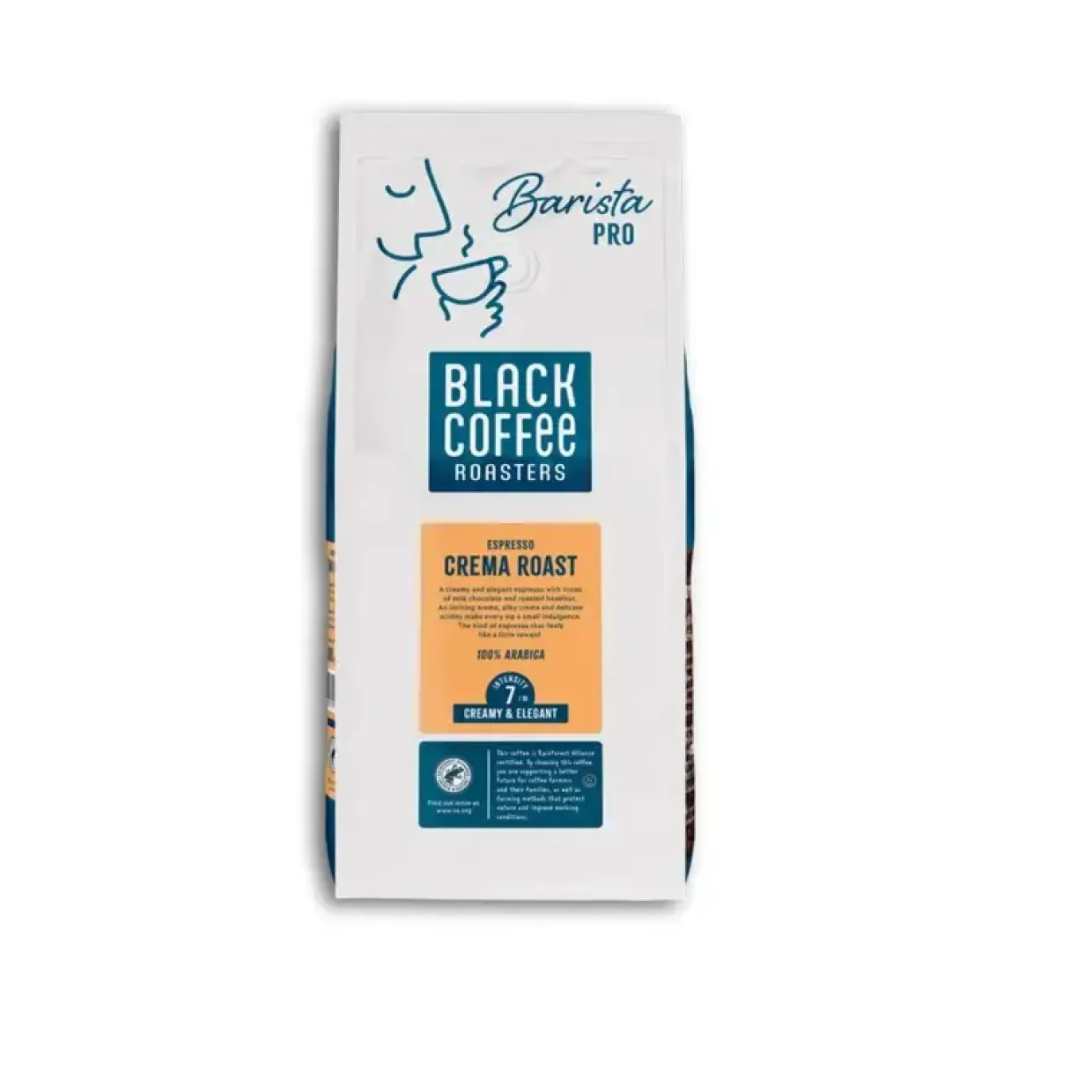 Espressobønner - Black Coffee Roasters Crema Roast Espresso Rainforest - 1 kg - 6 stk