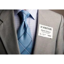 Etiket - Brother Pre-cut Visitor Badge - 86x60 mm - Sort på hvid - 260 stk
