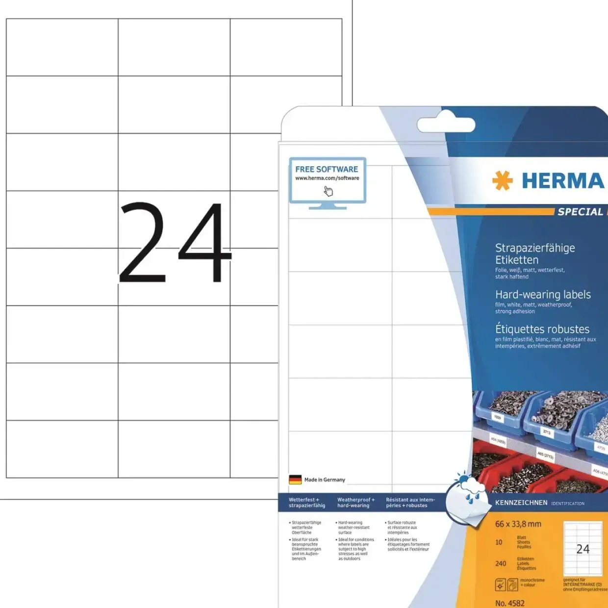 Etiket film Herma ekstra stærk 66x33,8 mat (240)
