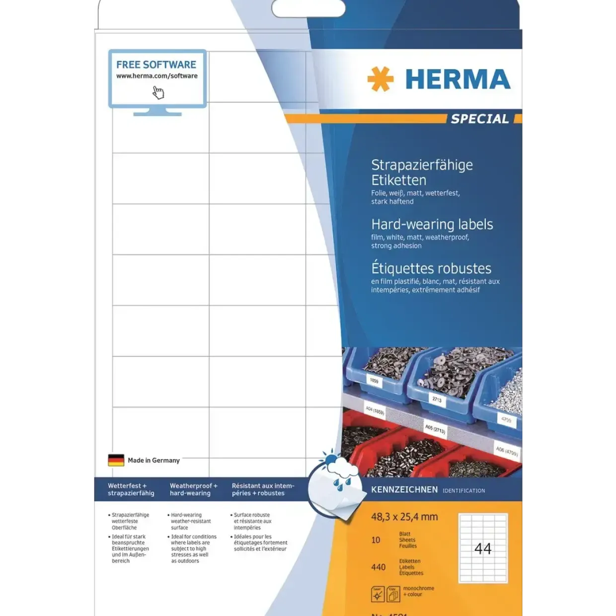 Etiket film Herma ekstra stærk 48,3x25,4 mat (440)