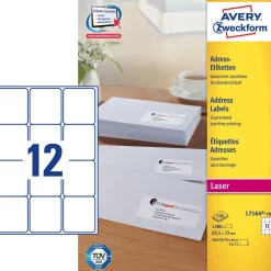 Etiketter - Avery L7164 - Laserlabel - 63,5 x 72 mm - 12 pr. ark - 100 ark