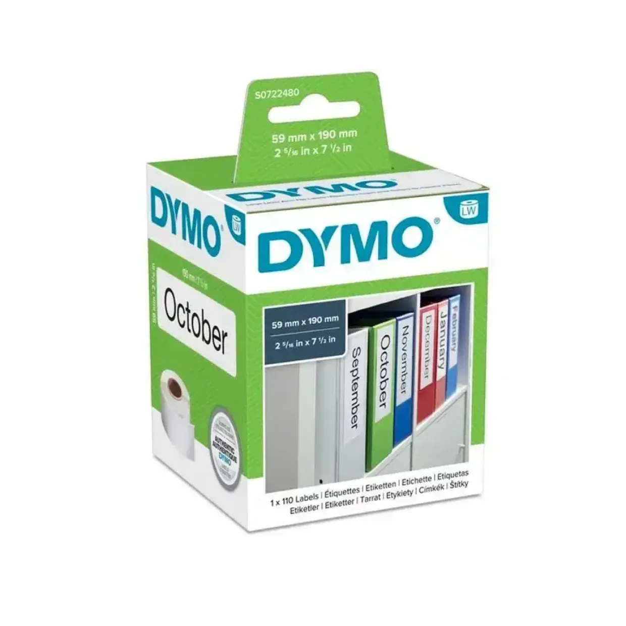 Etiketter - DYMO 99019 - 59x190 mm - Hvid - 110 stk