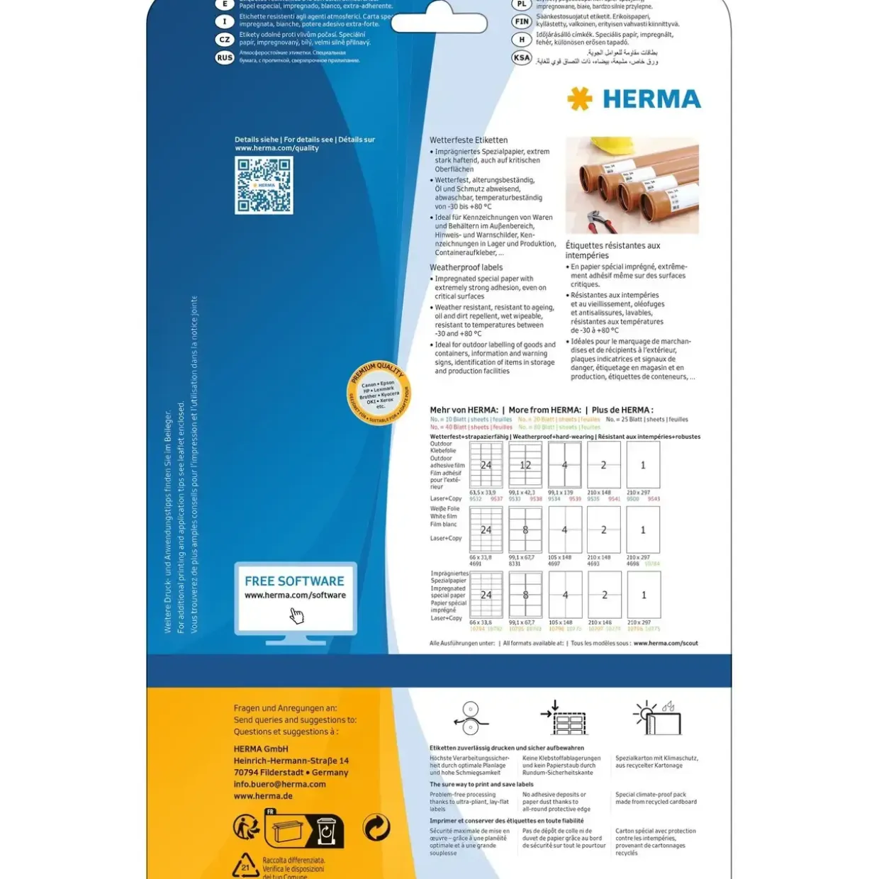 Etiketter Herma ekstra vejrbestandig 210x148