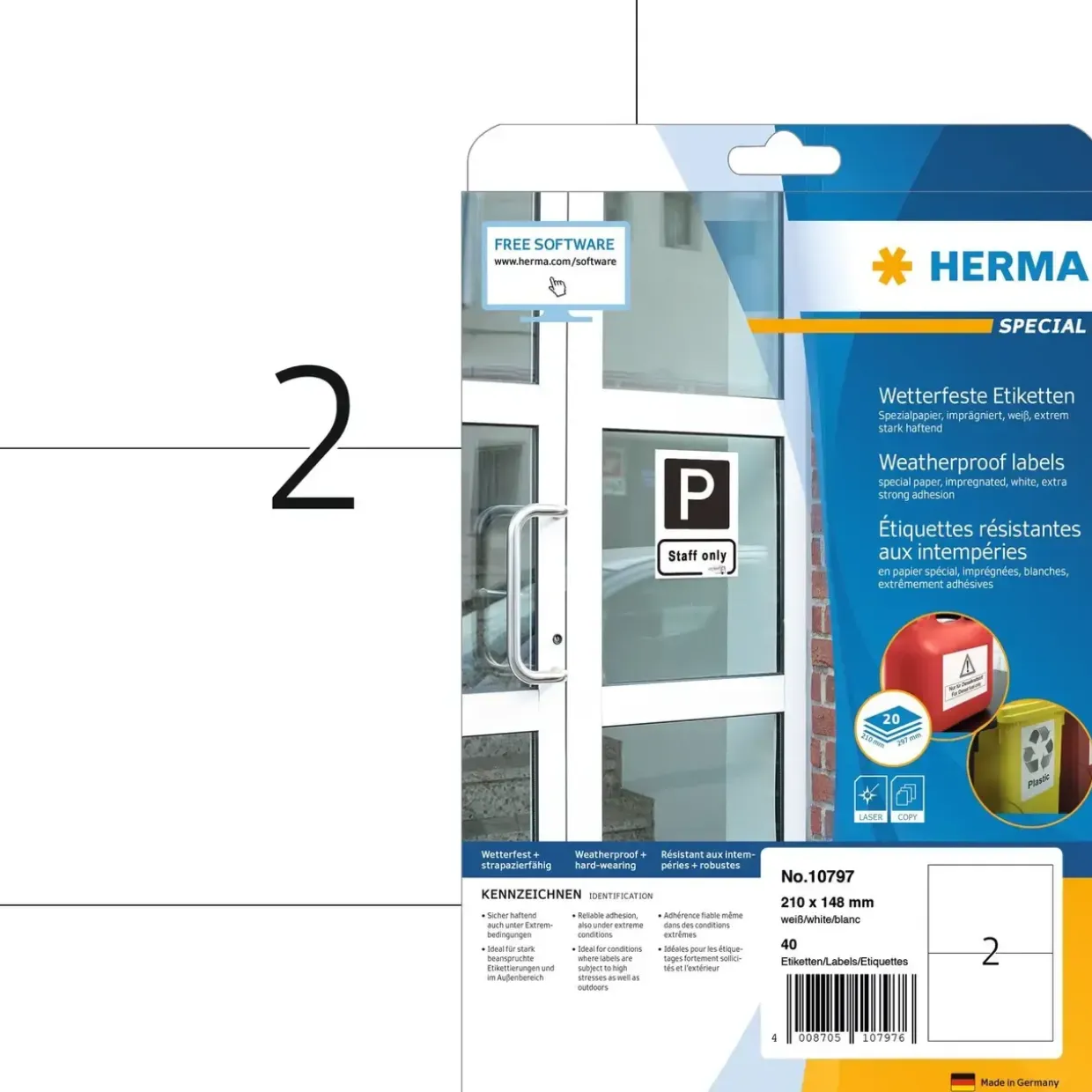 Etiketter Herma ekstra vejrbestandig 210x148
