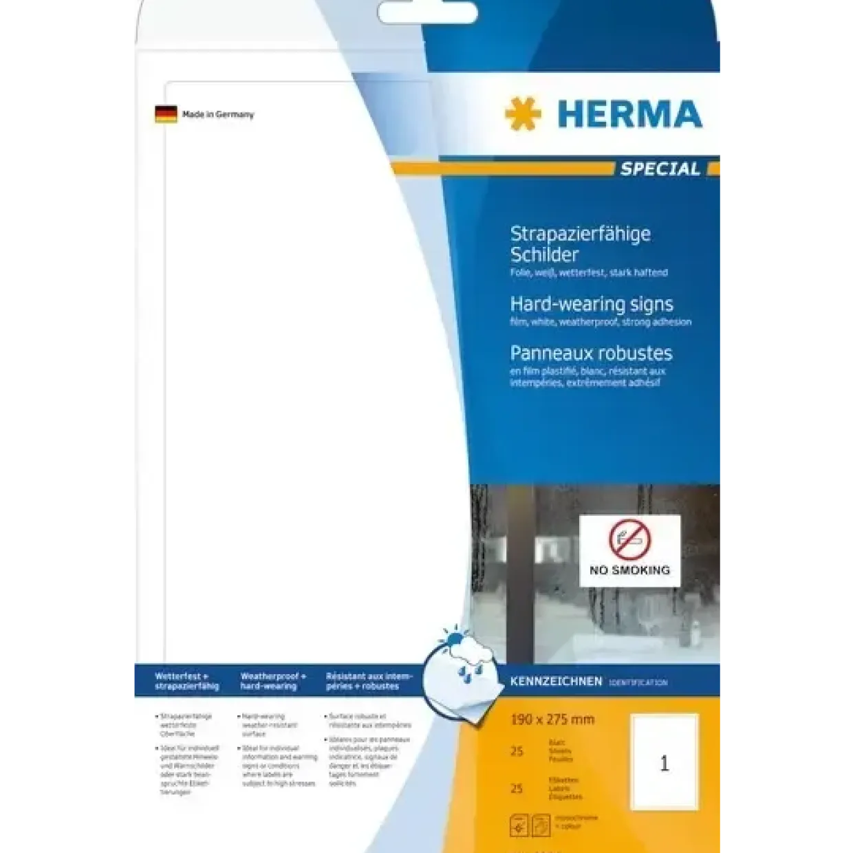 Etiketter Herma etiket film ekstra stærk 190x275 mat (25) hvid