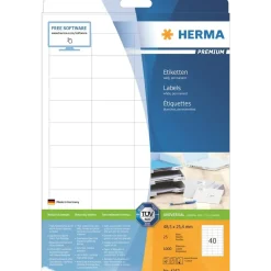 Etiketter Herma 48,5x25,4 Premium A4 hvid 25 ark