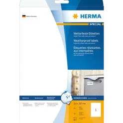 Etiketter - HERMA 210x297 Vandfast Hvid - 10 stk