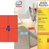 Etiketter print selv Avery 3456 - Etiket rød 105 x 148 mm - 100 ark