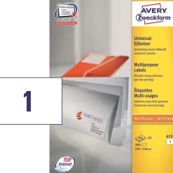 Etiketter print selv Avery 6135 - Laserlabel A5 1 pr. ark 210 x 148 mm - 200 ark