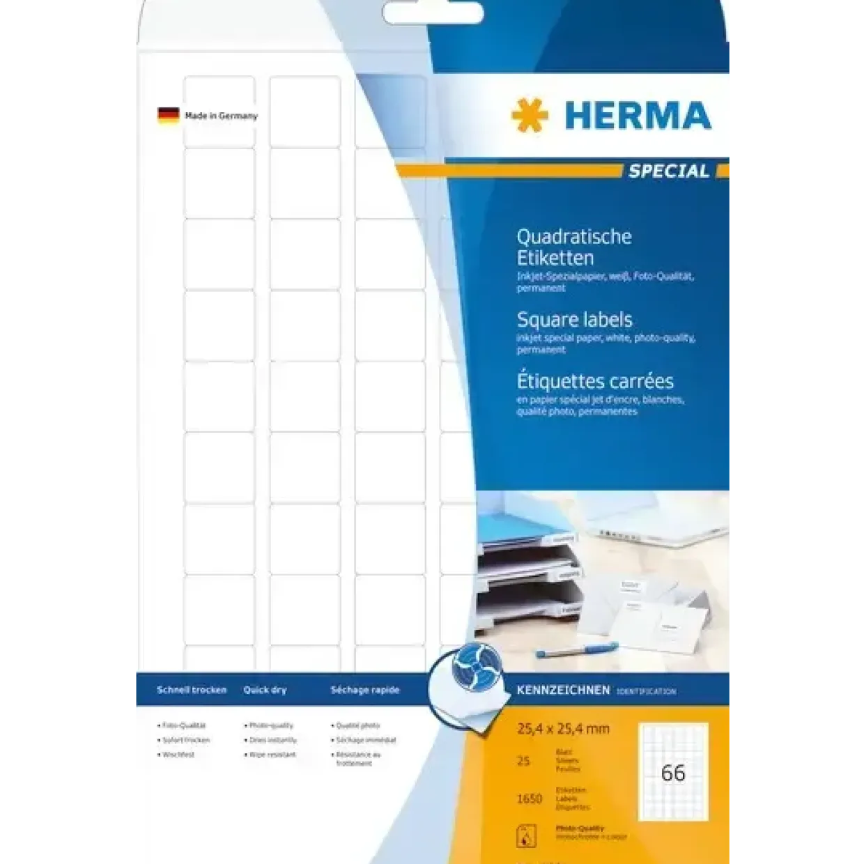 Etiketter print selv Herma Inkjet 25,4x25,4 (25)
