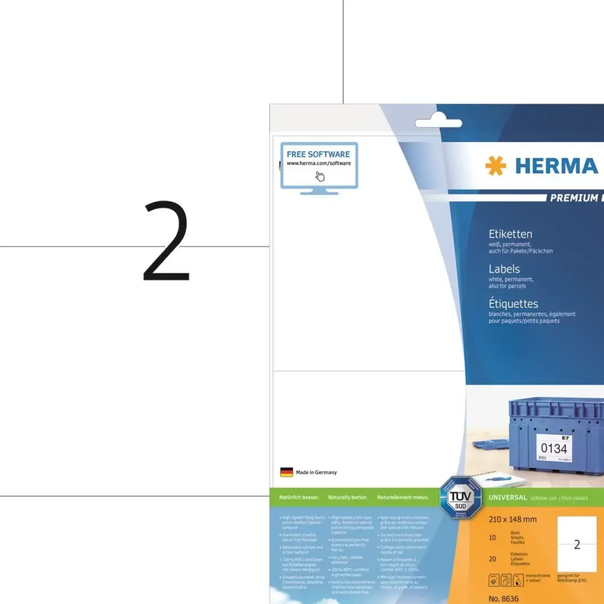 Etiketter print selv HERMA Premium 210x148 (20)
