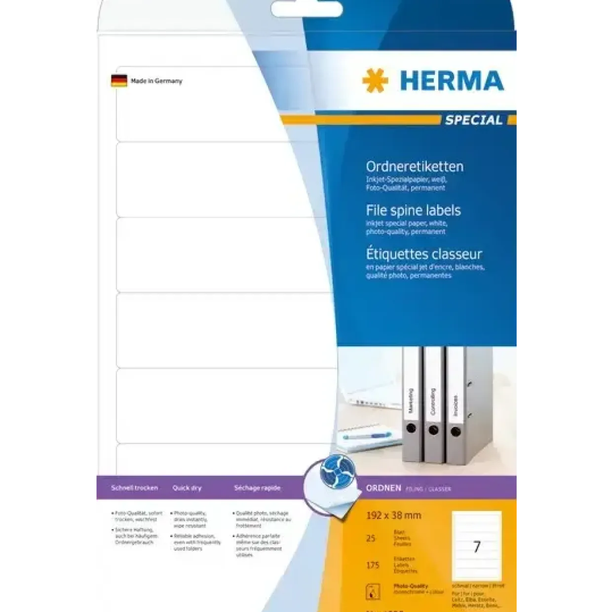 Etiketter print selv HERMA Special ring bind Inkjet 192x38 (175)