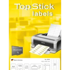 Etiketter print selv TopStick 63,5 x 38,1mm (100)