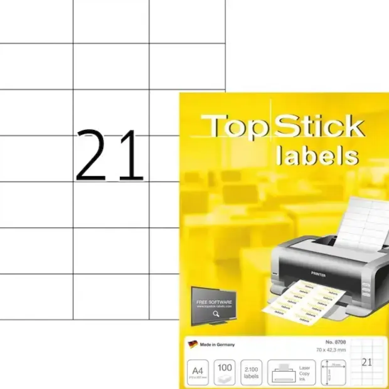 Etiketter print selv TopStick 70x42,3mm (100)