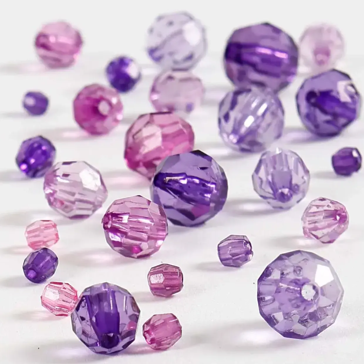 Facetperlemix - Lilla Harmoni 4-12mm - 250g - Ca. 860 stk
